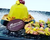 monoporzione al pistacchio lamponi e bacche di goji